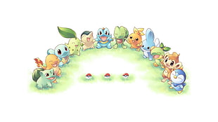 Pokemon characters illustration, Pokémon, Bulbasaur, Squirtle, video games