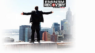men's black jacket, Eminem, album covers