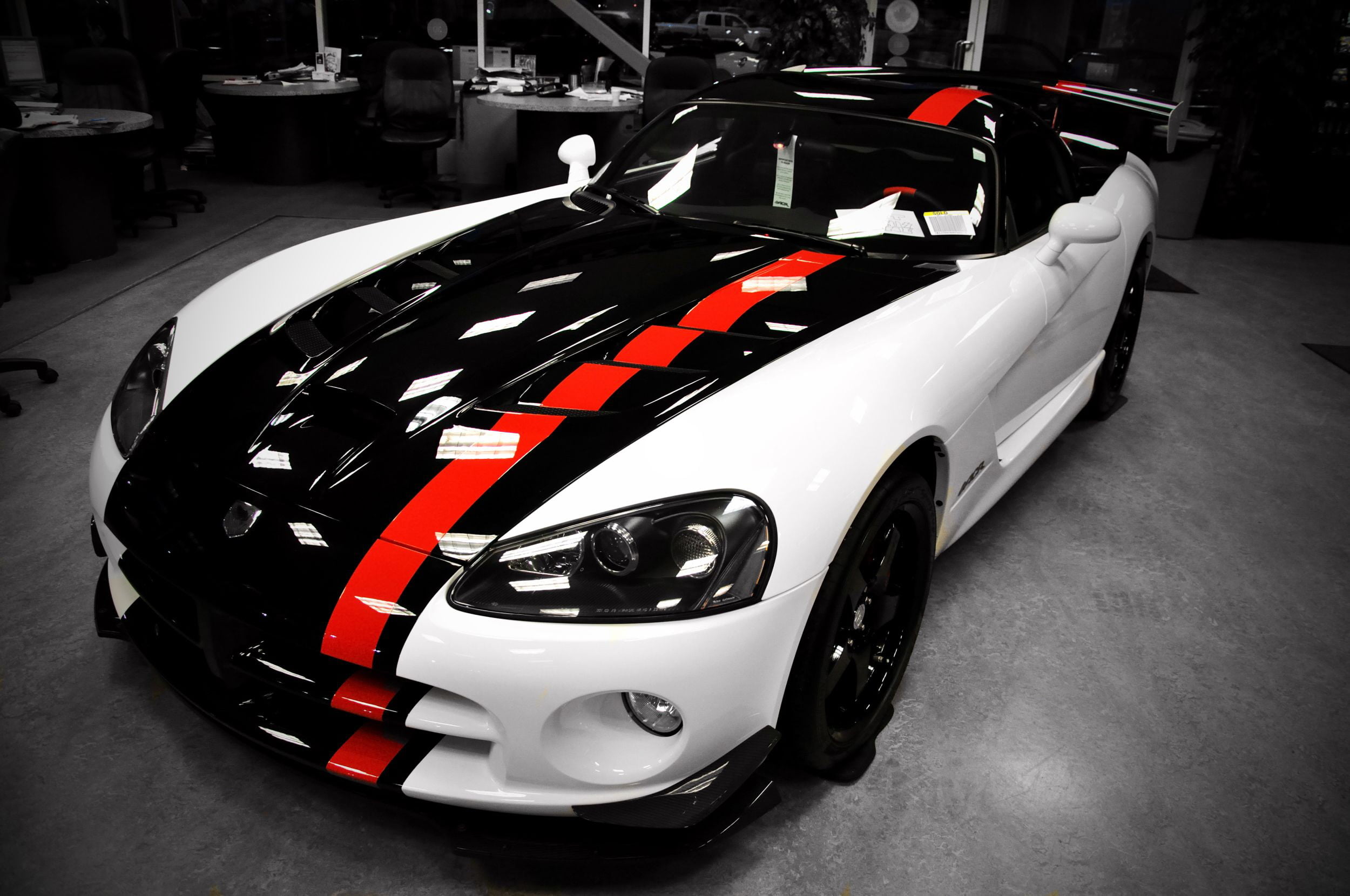 black, white, and red convertible coupe, Dodge, VIPER, white cars, car