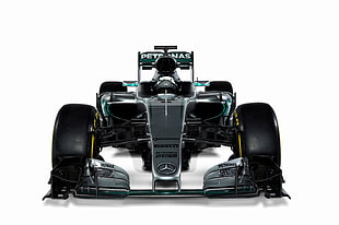 black Petronas formula one race car