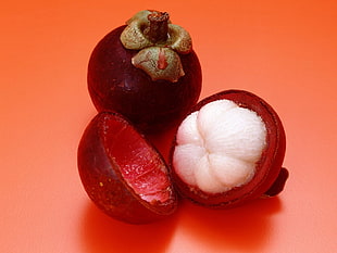 brown and red fruits