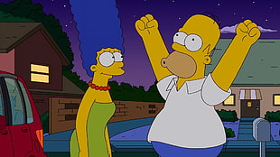 Family Guy digital wallpaper, The Simpsons, Homer Simpson, Marge Simpson