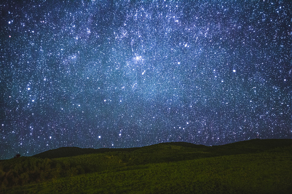 photo of white stars at night HD wallpaper