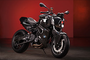 black BMW sports bike HD wallpaper
