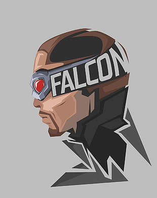 Marvel Falcon portrait painting, Falcon, Marvel Comics, gray background