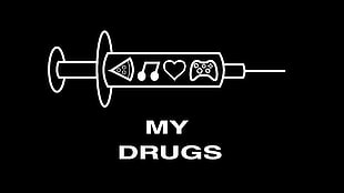 My Drugs text, simple, texture, syringe, drugs HD wallpaper