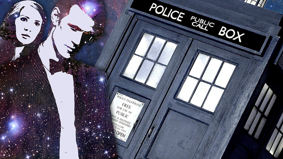 black and brown floral sleeveless dress, Doctor Who, Eleventh Doctor, Amy Pond, TARDIS HD wallpaper