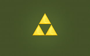 yellow triangle logo, The Legend of Zelda, Triforce, minimalism, video games