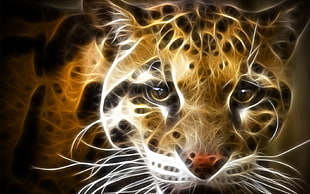 shallow focus photography of brown and black cheetah lighted illustration