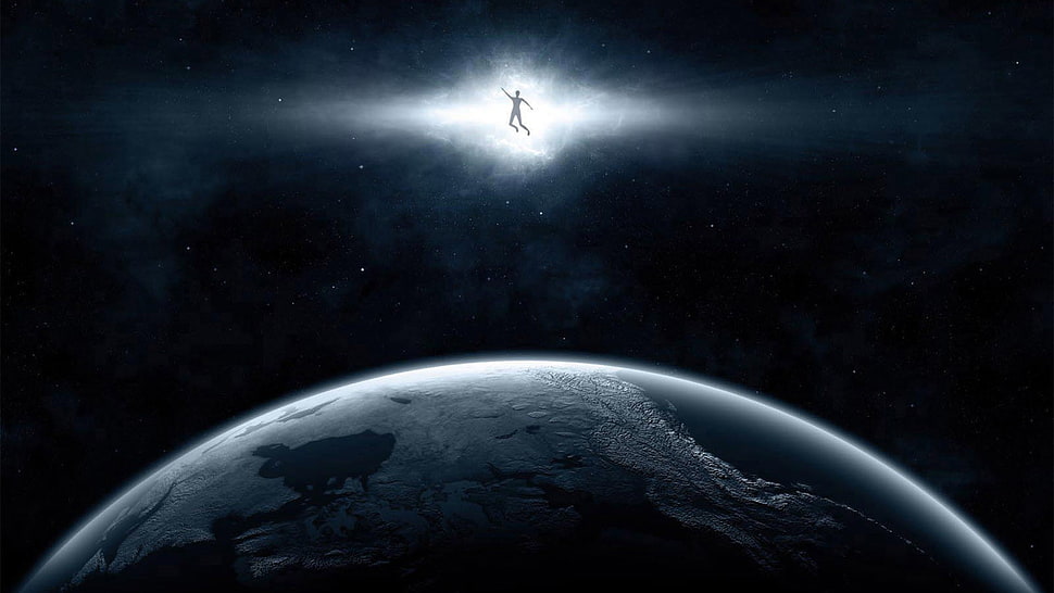 gray planet, space HD wallpaper