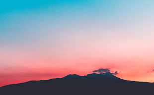 black mountain, Mountains, Sunset, Sky HD wallpaper