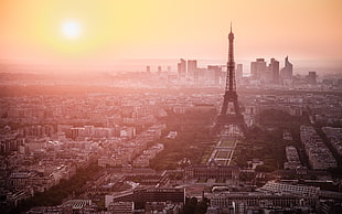 aerial photography of Eiffel Tower during golden hour