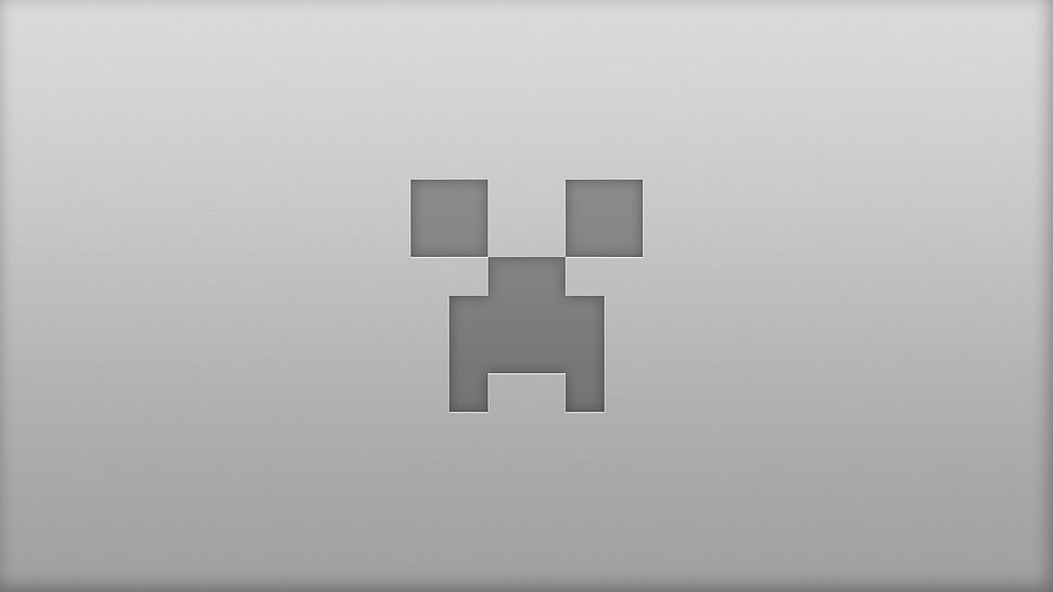gray Minecraft creeper illustration, video games, Minecraft, minimalism, simple background HD wallpaper