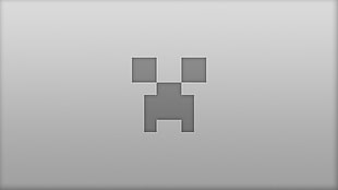 gray Minecraft creeper illustration, video games, Minecraft, minimalism, simple background