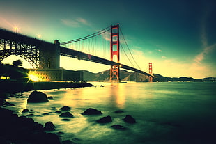 timelapse photograph of Golden Gate Bridge, San Francisco HD wallpaper