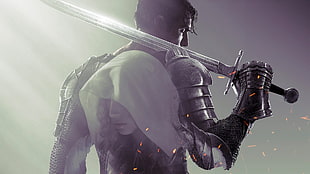 man carrying sword artwork, Dark Souls, Dark Souls II, Dark Souls III HD wallpaper