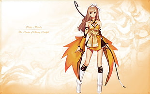 orange dressed female anime character wallpaper HD wallpaper