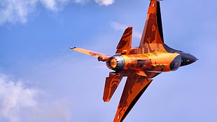 orange and black Nerf gun, military aircraft, General Dynamics F-16 Fighting Falcon HD wallpaper