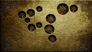 brown wooden board with holes HD wallpaper