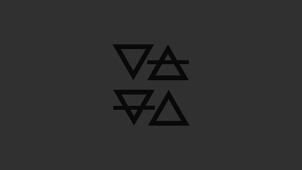 black triangle illustration, minimalism, simple HD wallpaper