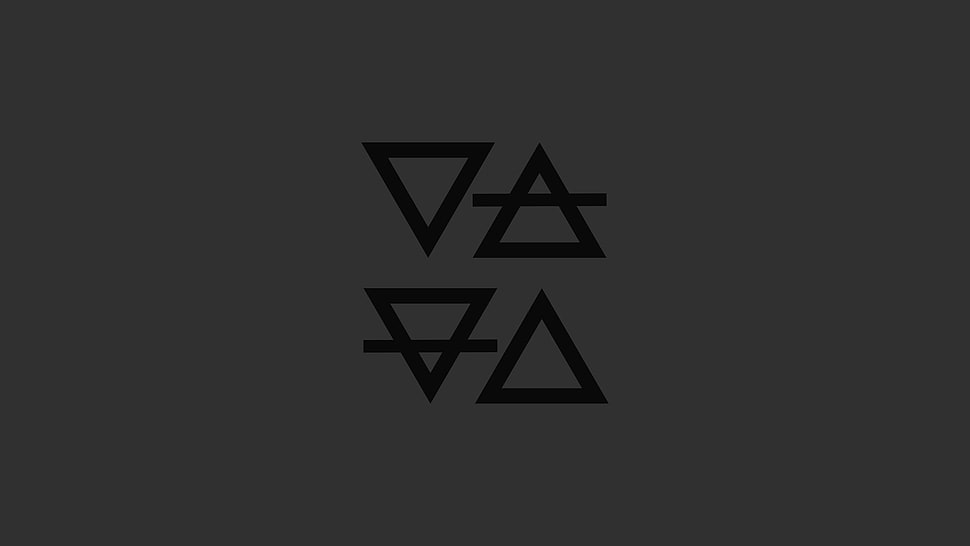 black triangle illustration, minimalism, simple HD wallpaper