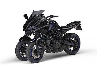 black 3-wheeled motorcycle with white background HD wallpaper