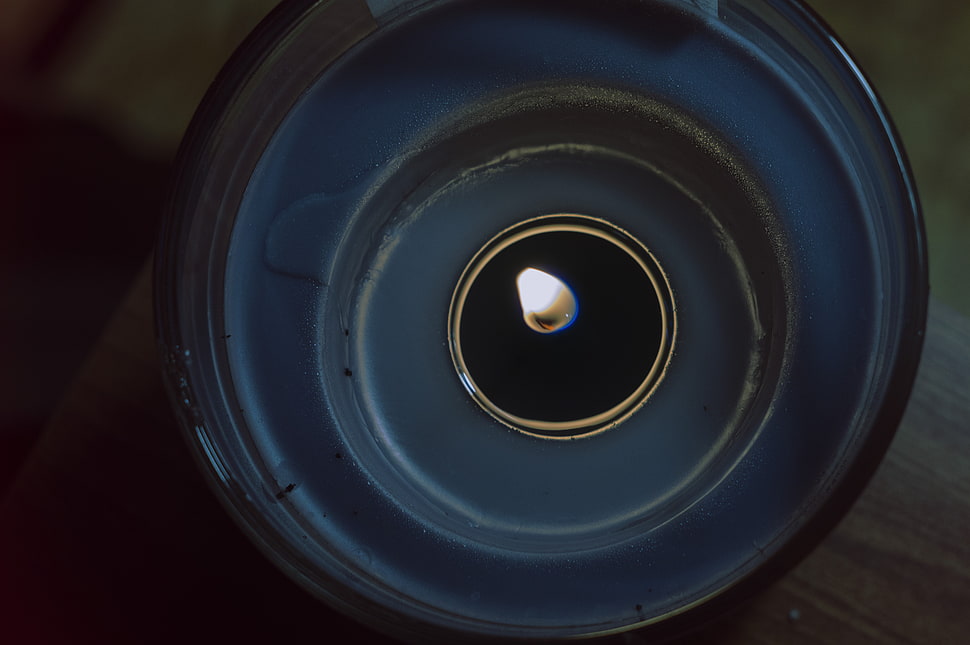 round blue and brown case, macro, candles HD wallpaper