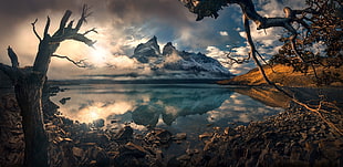 body of water, nature, landscape, rocks, reflection