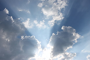 white clouds, clouds, sky, sunlight, nature