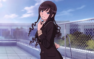 black hair female anime character photography