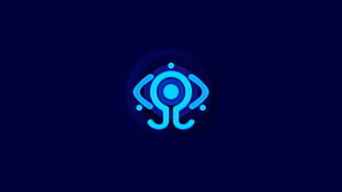 round blue and navy-blue logo, Serial Experiments Lain, anime HD wallpaper