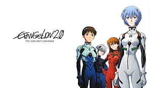 four person wearing overall suit anime characters