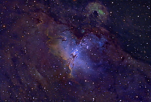 purple galaxy, space, stars, nebula