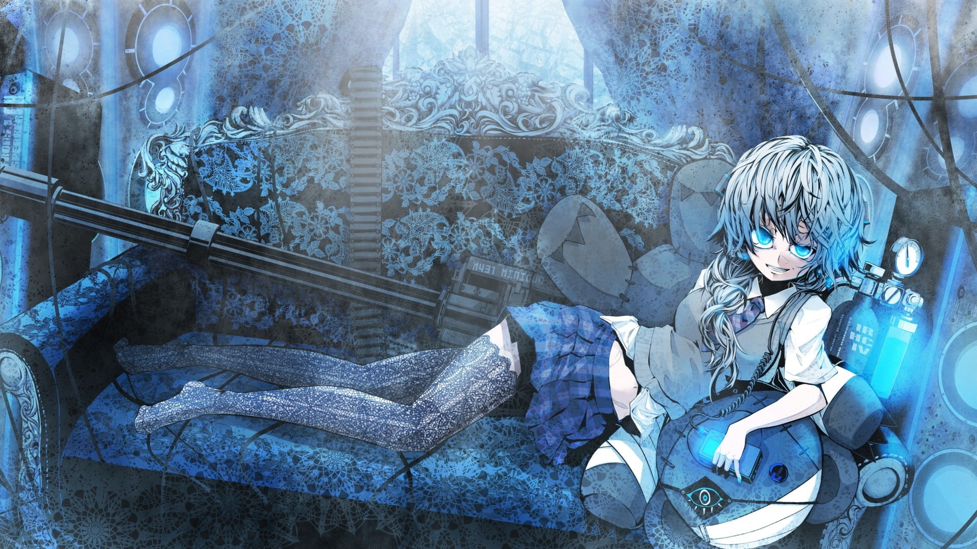 Female anime character, Touhou, Wakasagihime, blue hair, blue eyes HD  wallpaper | Wallpaper Flare