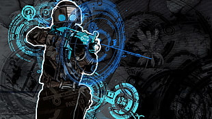 soldier holding gun illustration, Counter-Strike, artwork, video games HD wallpaper