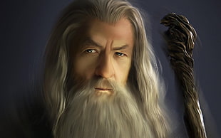 Lord of the Rings Gandalf painting, Gandalf, The Lord of the Rings, artwork, wizard