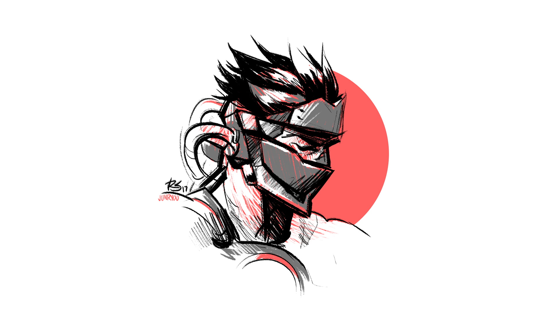 Ninja illustration, Overwatch, Genji