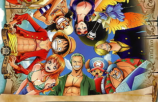 One Piece digital wallpaper, One Piece, Monkey D. Luffy, Roronoa Zoro, Nico Robin