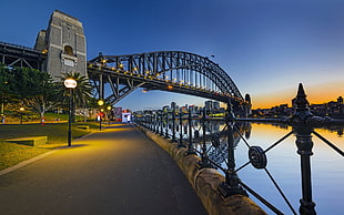 black bridge illustration, architecture, water, cityscape, Sydney