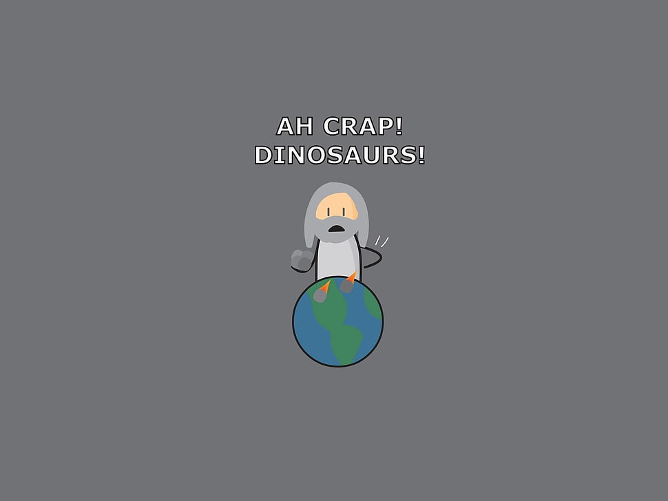 Ah Crap! Dinosaurs! wallpaper, threadless, simple, minimalism, humor HD wallpaper