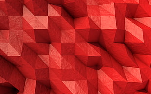 red and black area rug, low poly, brown background