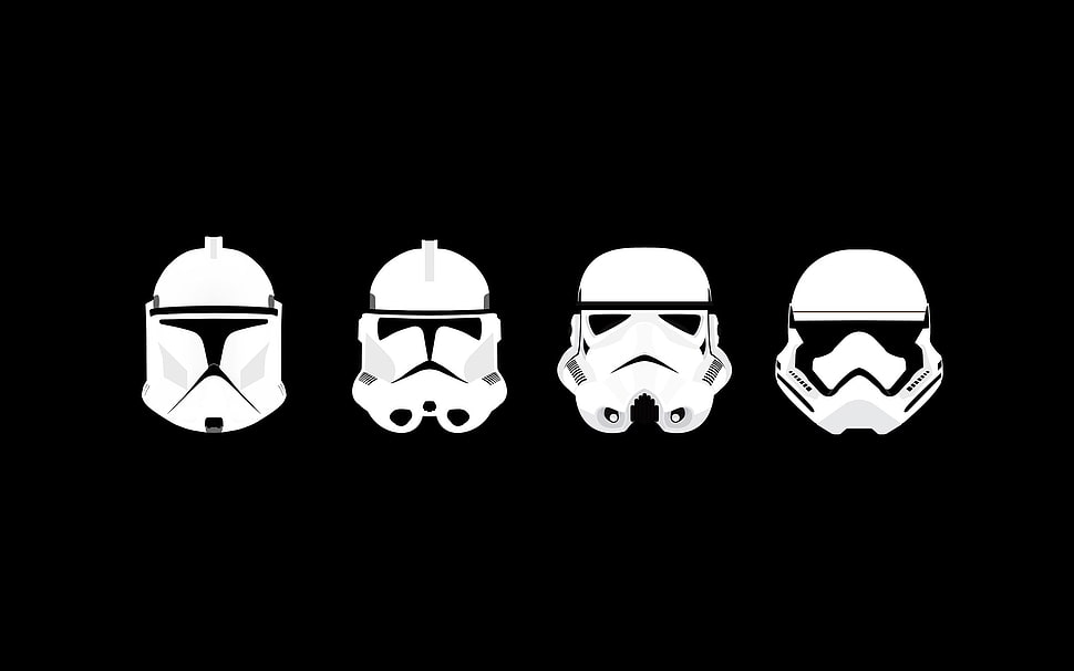 four Star Wars character icons HD wallpaper