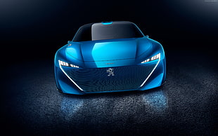 blue Peugeot concept car HD wallpaper