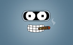 fictional character using cigar illustration, Bender, Futurama HD wallpaper