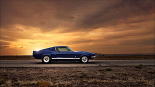 blue Ford Mustang, Ford Mustang, car, blue cars, Ford HD wallpaper