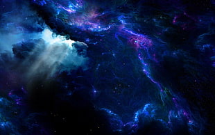 purple and black sky wallpaper, space art, space, digital art