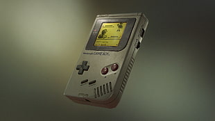 gray Nintendo Game Boy, GameBoy, render, pokemon origins, gray background HD wallpaper