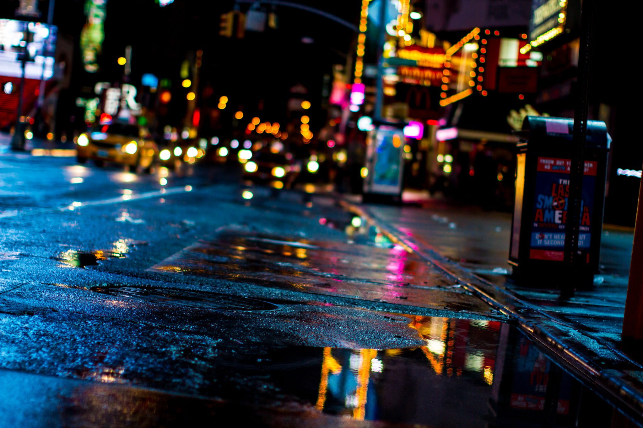 black and red train toy, city lights, wet street, water, city