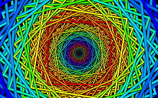 blue and multicolored wallpaper HD wallpaper