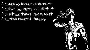 black background with text overlay, Death Grips, lyrics HD wallpaper